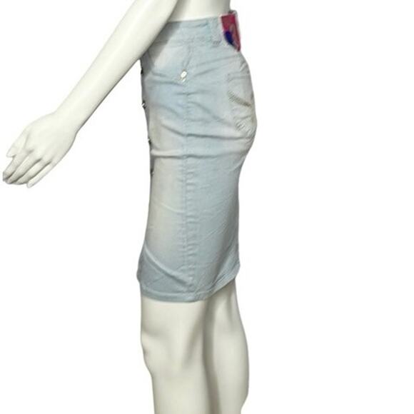 YMI Women's‎ Wannabettabutt Button Down Pencil Skirt Lightwash Size1/25 - Picture 3 of 10